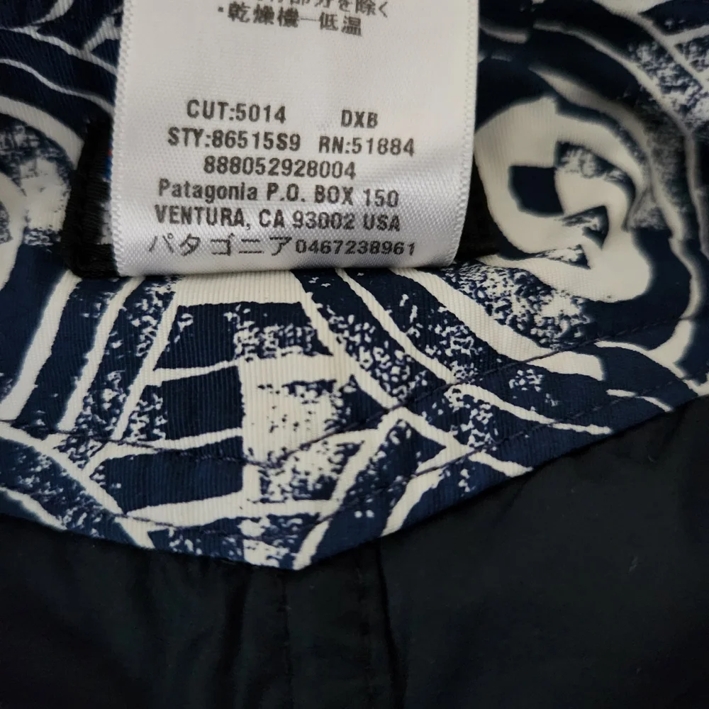 Patagonia Paddler Board Shorts Mens 36 Swim Trunks Blue Geometric